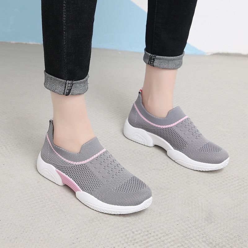 Zapatillas De Deporte Transpirables Para Mujer Zapatillas Deportivas Sin Cordones Para Caminar