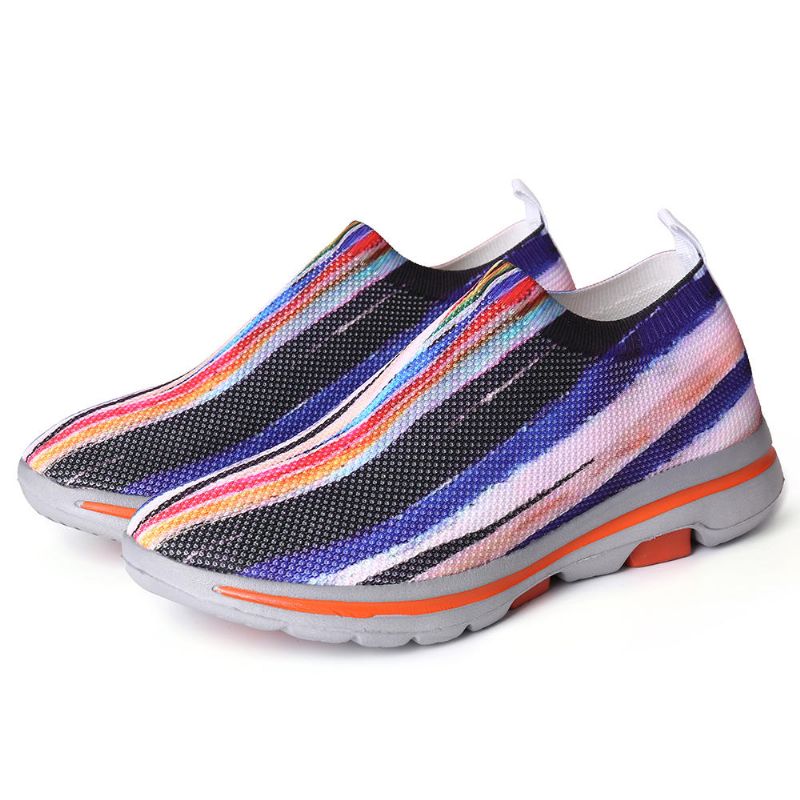 Zapatillas Deportivas Transpirables De Punto Ligero Multicolor Para Mujer