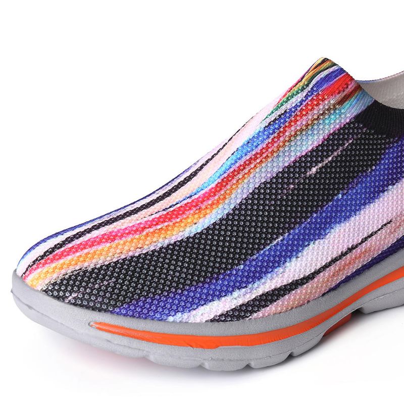 Zapatillas Deportivas Transpirables De Punto Ligero Multicolor Para Mujer