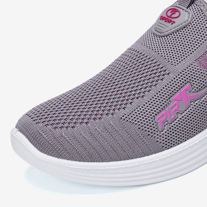 Zapatillas Para Caminar Sin Cordones De Malla Transpirable Informal Para Mujer