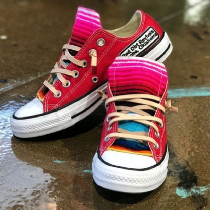 Zapatos Casuales Planos De Tela Con Cordones De Lona Cómodos Para Mujer De Gran Tamaño