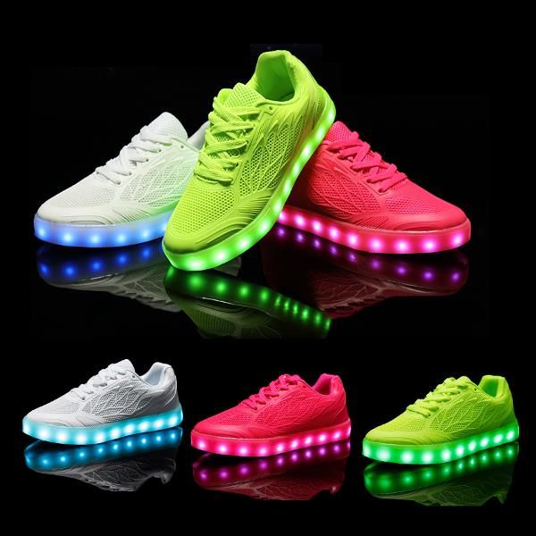 Zapatos Con Flash Luminoso Led Usb Para Mujer