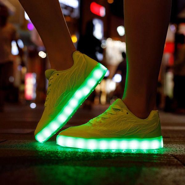 Zapatos Con Flash Luminoso Led Usb Para Mujer