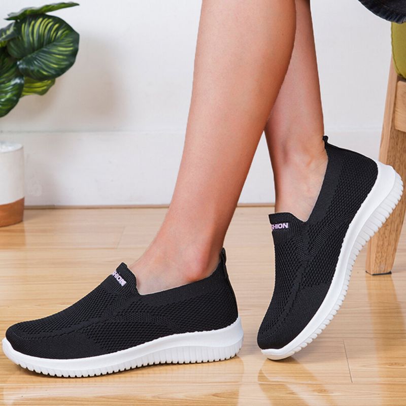 Zapatos Para Caminar Casuales Con Punta Cerrada Y Malla Para Mujer