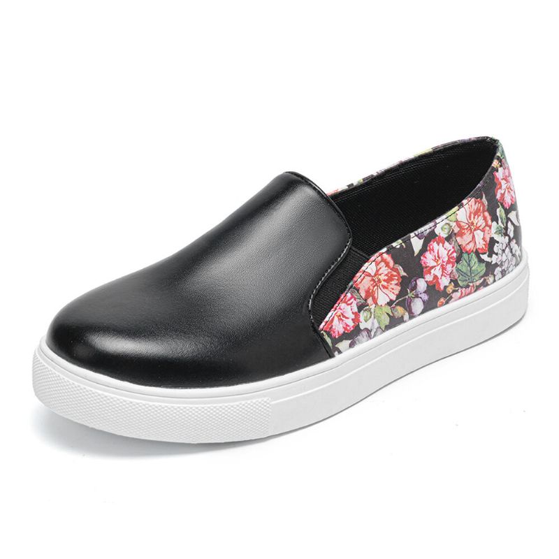 Zapatos De Skate Planos Cómodos Con Patrón De Flores Casuales Para Mujer