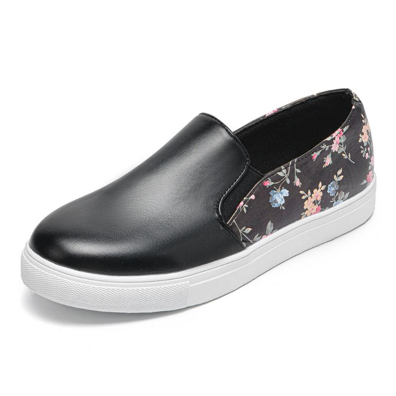 Zapatos De Skate Planos Cómodos Con Patrón De Flores Casuales Para Mujer