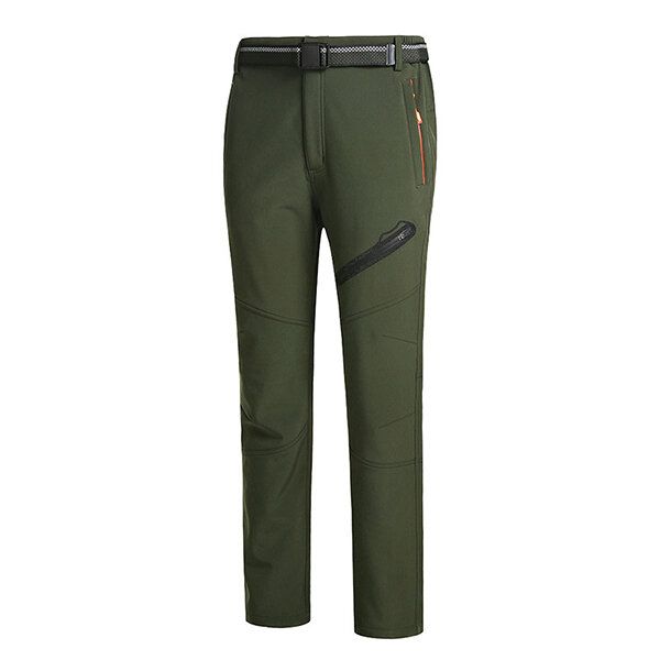 Bloqueador Solar Exterior Para Hombre Pantalones Deportivos Soft Shell Pantalones Impermeables Antimanchas De Lana Gruesa