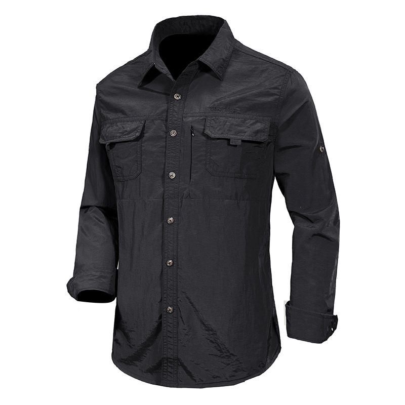 Camisa Para Exteriores De Secado Rápido Transpirable Y Suelta 100% Nailon Para Hombre