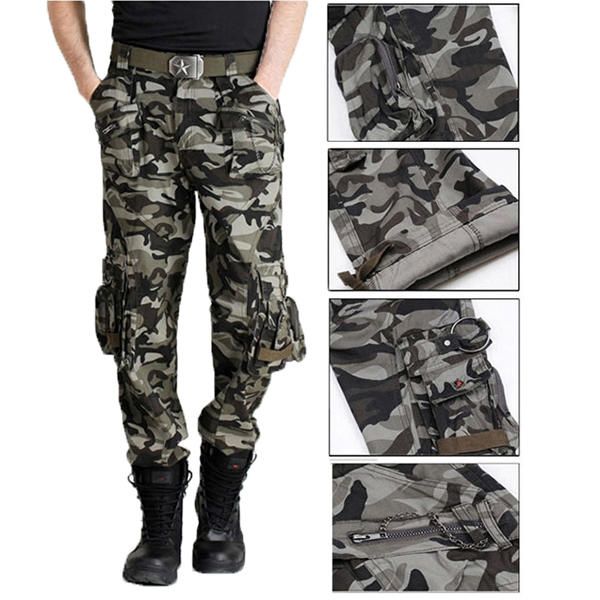 Camuflaje Al Aire Libre Con Múltiples Bolsillos Pantalones Casuales Pantalones Tácticos Militares Para Hombres Monos