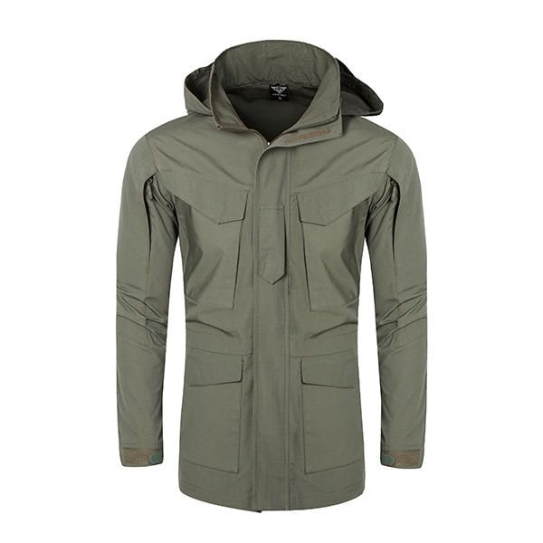 Capucha Impermeable Táctica Militar Para Hombre Abrigo Desmontable Outdooors Stand Collar Multi Bolsillo Rompevientos