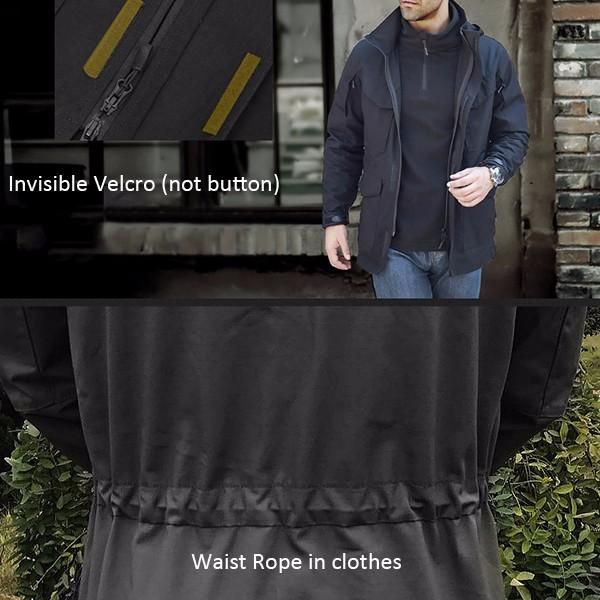 Capucha Impermeable Táctica Militar Para Hombre Abrigo Desmontable Outdooors Stand Collar Multi Bolsillo Rompevientos