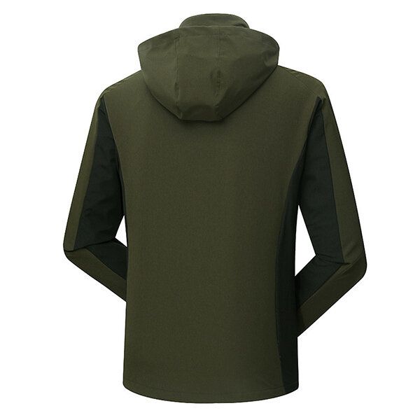 Chaqueta Con Capucha Para Hombre De Gran Tamaño Impermeable A Prueba De Viento Con Múltiples Bolsillos Color De Hechizo Abrigo Al Aire Libre