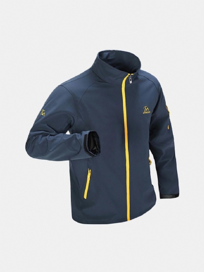 Chaqueta De Deporte Al Aire Libre Con Cuello Alto Impermeable Para Hombre Abrigo Bordado De Primavera De Escalada Transpirable