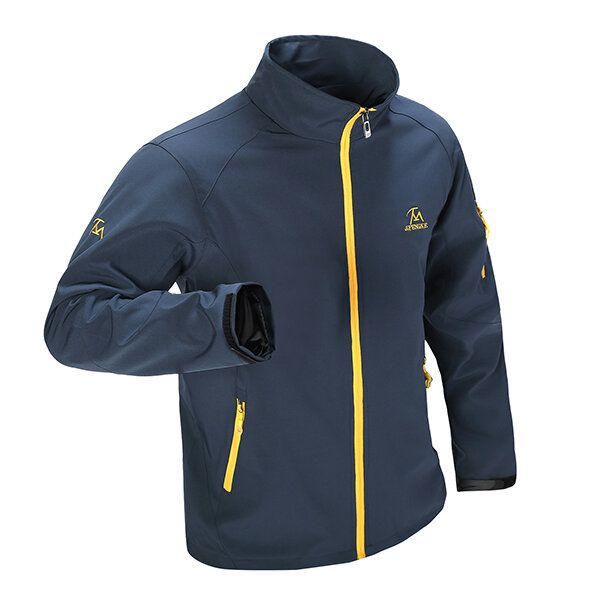 Chaqueta De Deporte Al Aire Libre Con Cuello Alto Impermeable Para Hombre Abrigo Bordado De Primavera De Escalada Transpirable