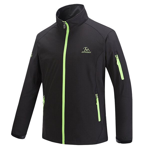 Chaqueta De Deporte Al Aire Libre Con Cuello Alto Impermeable Para Hombre Abrigo Bordado De Primavera De Escalada Transpirable