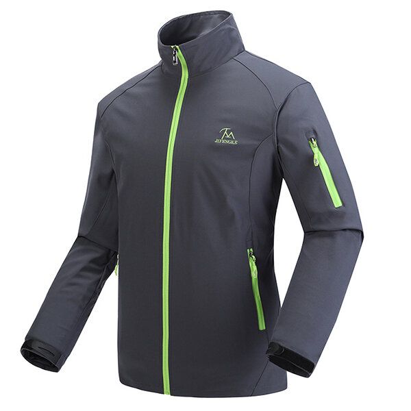 Chaqueta De Deporte Al Aire Libre Con Cuello Alto Impermeable Para Hombre Abrigo Bordado De Primavera De Escalada Transpirable