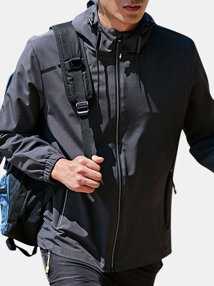 Chaqueta Deportiva De Senderismo Al Aire Libre Impermeable A Prueba De Viento Con Capucha Para Hombre