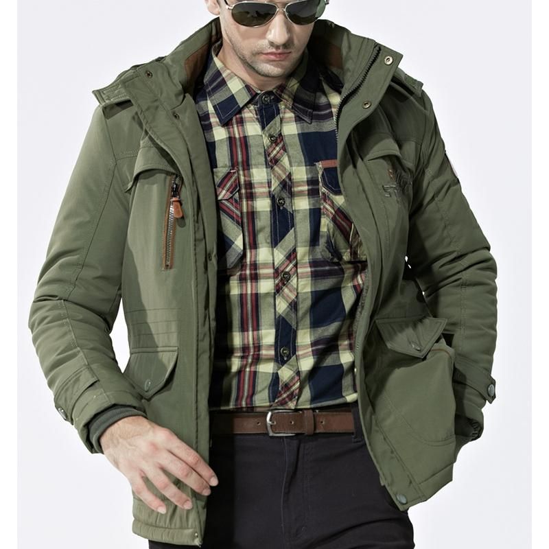 Chaqueta De Exterior Para Hombre Fleece Warm Waterproof Talla Grande Parka