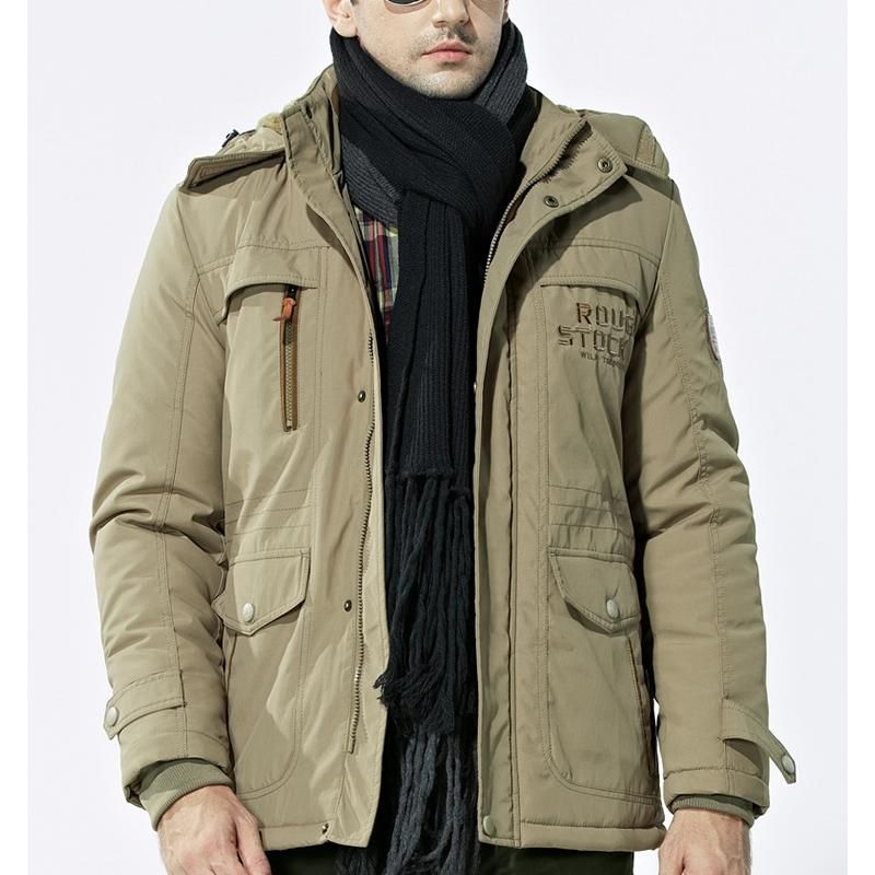 Chaqueta De Exterior Para Hombre Fleece Warm Waterproof Talla Grande Parka