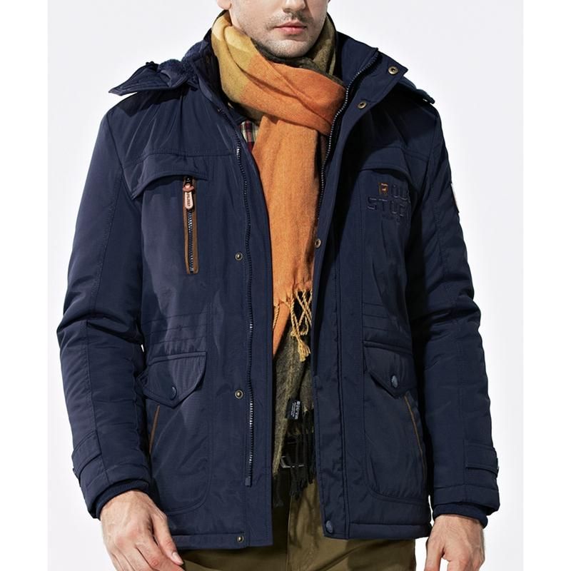 Chaqueta De Exterior Para Hombre Fleece Warm Waterproof Talla Grande Parka