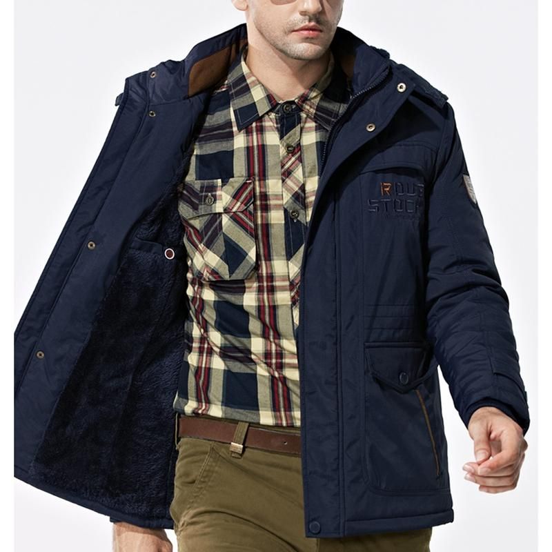 Chaqueta De Exterior Para Hombre Fleece Warm Waterproof Talla Grande Parka