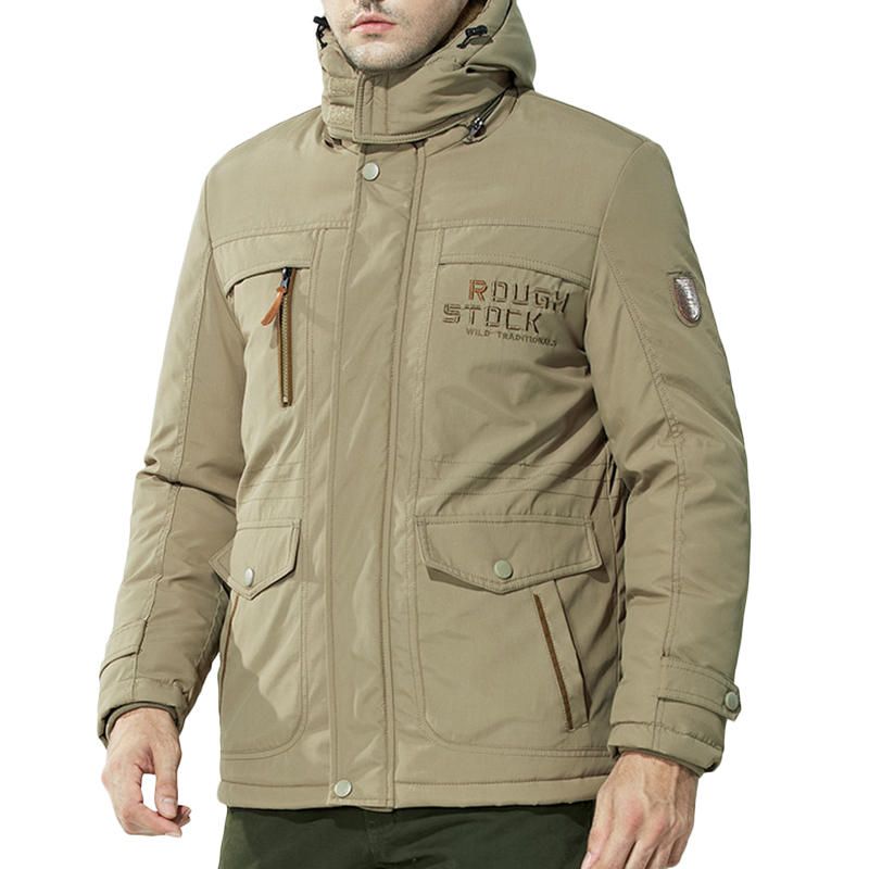 Chaqueta De Exterior Para Hombre Fleece Warm Waterproof Talla Grande Parka