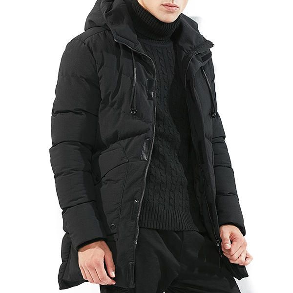 Chaqueta Parka Cálida Gruesa De Invierno Medio Largo Al Aire Libre Para Hombre