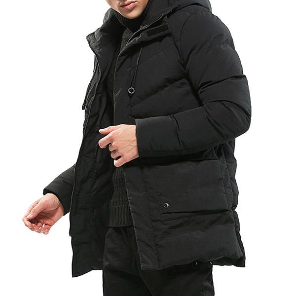 Chaqueta Parka Cálida Gruesa De Invierno Medio Largo Al Aire Libre Para Hombre