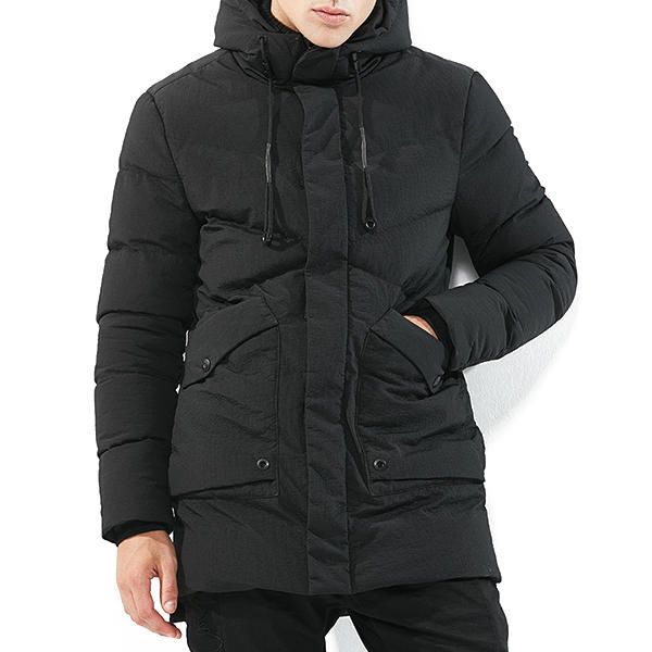 Chaqueta Parka Cálida Gruesa De Invierno Medio Largo Al Aire Libre Para Hombre