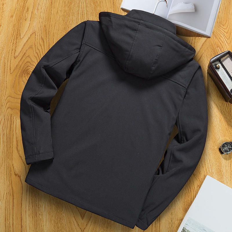 Chaqueta De Senderismo Al Aire Libre Con Múltiples Bolsillos Con Capucha Impermeable Para Hombre