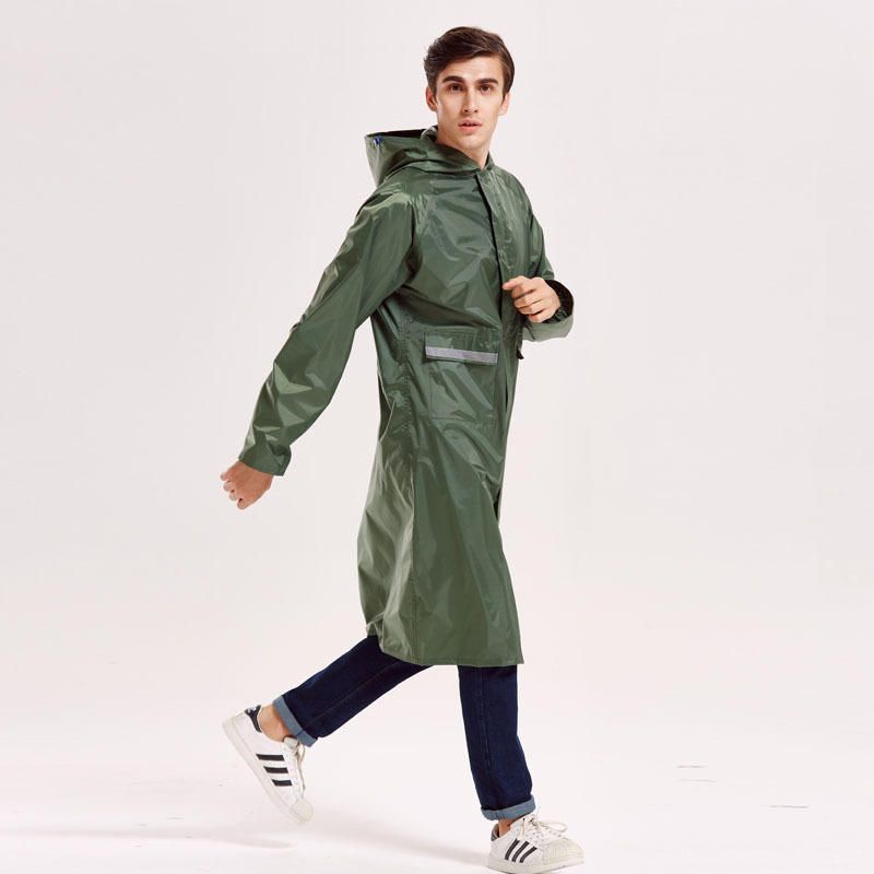 Chubasquero De Rayas Reflectantes Con Capucha Impermeable Y Transpirable Para Hombre