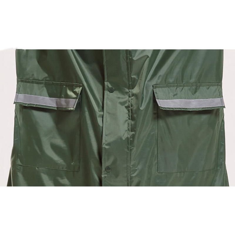 Chubasquero De Rayas Reflectantes Con Capucha Impermeable Y Transpirable Para Hombre