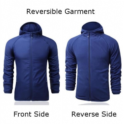 Hombre Casual Outdooors Deporte Senderismo Chaqueta Con Capucha Abrigo De Doble Cara Cortavientos 5 Colores