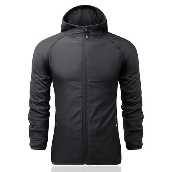 Hombre Casual Outdooors Deporte Senderismo Chaqueta Con Capucha Abrigo De Doble Cara Cortavientos 5 Colores