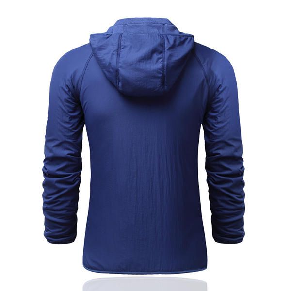 Hombre Casual Outdooors Deporte Senderismo Chaqueta Con Capucha Abrigo De Doble Cara Cortavientos 5 Colores