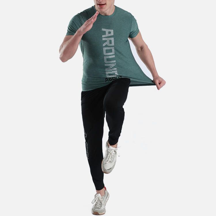 Hombre Elastic Sport Letter Printed Training Running Transpirable De Secado Rápido Casual Skinny Tops