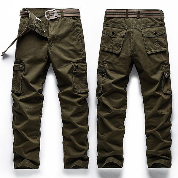 Pantalones De Carga Multibolsillos De Gran Tamaño 30-48 Pantalones De Algodón Casuales Del Ejército Al Aire Libre Para Hombre De Moda