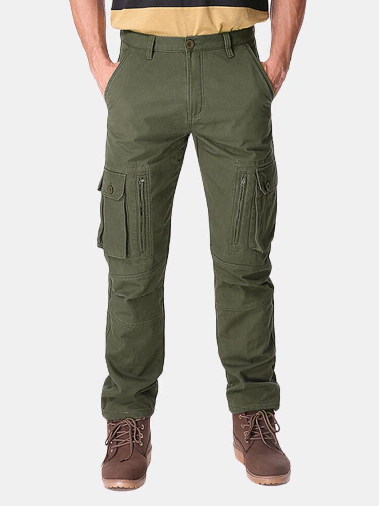 Pantalones Cargo De Lana Polar De Invierno Sueltos Gruesos Para Hombre