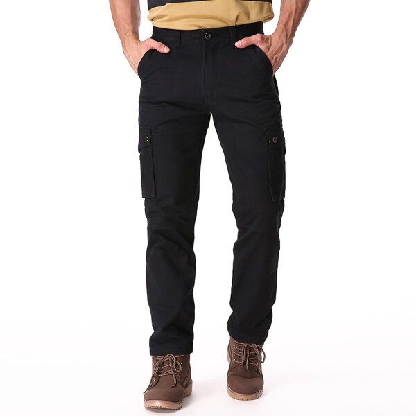 Pantalones Cargo De Lana Polar De Invierno Sueltos Gruesos Para Hombre