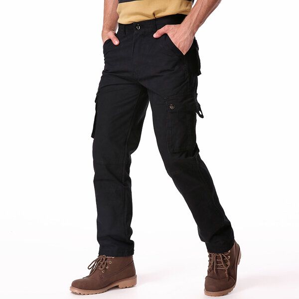 Pantalones Cargo De Lana Polar De Invierno Sueltos Gruesos Para Hombre