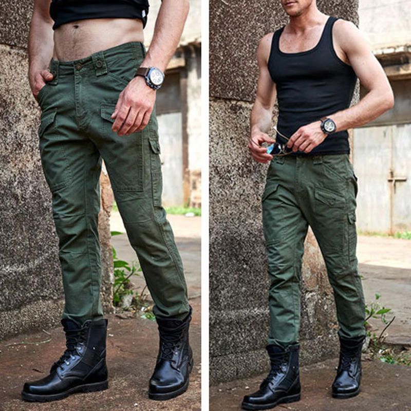 Pantalones Cargo Militares Sueltos Tácticos De Algodón Al Aire Libre Para Hombres