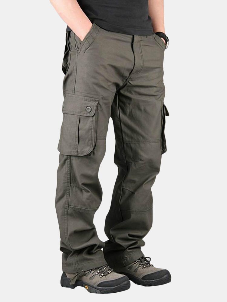 Pantalones Cargo De Ocio Al Aire Libre Para Hombre Pantalones De Pierna Recta Con Bolsillos Extra Grandes