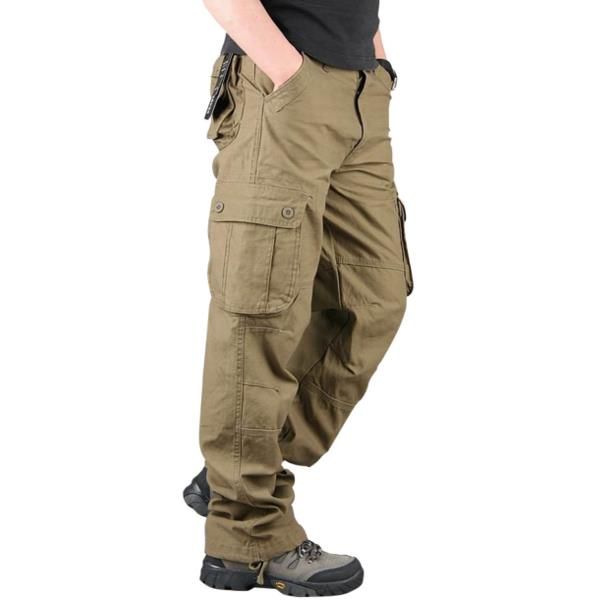 Pantalones Cargo De Ocio Al Aire Libre Para Hombre Pantalones De Pierna Recta Con Bolsillos Extra Grandes