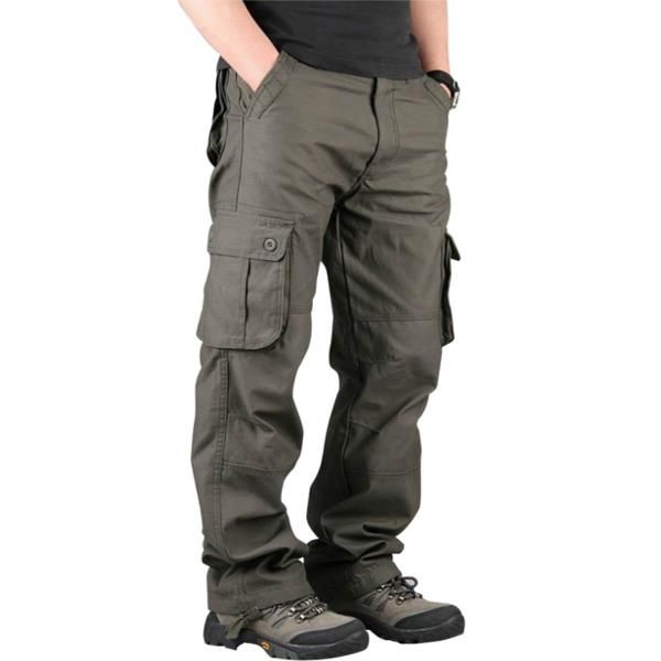 Pantalones Cargo De Ocio Al Aire Libre Para Hombre Pantalones De Pierna Recta Con Bolsillos Extra Grandes