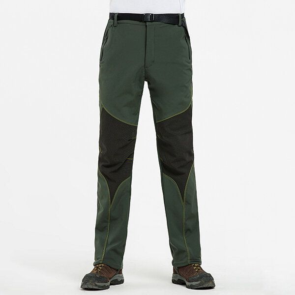 Pantalones De Concha Blanda Repelentes Al Agua Al Aire Libre Otoño Invierno Pantalones De Escalada Deportiva Con Forro Polar Cálido Para Hombres