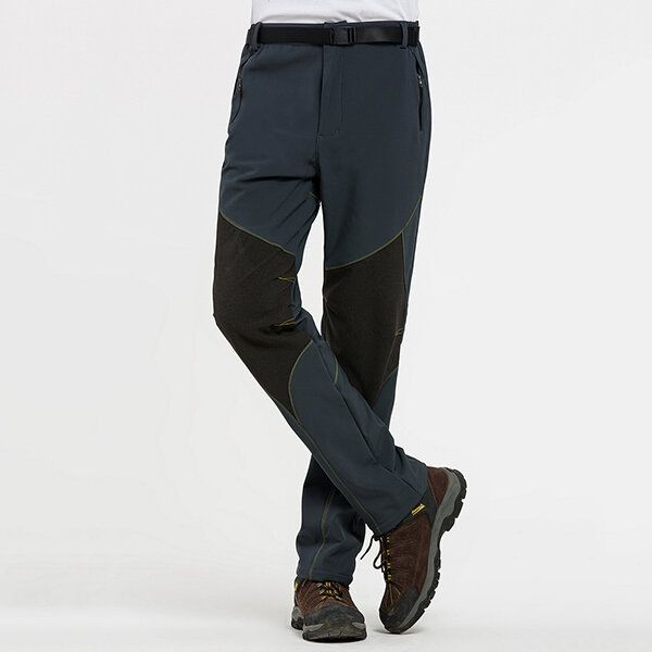 Pantalones De Concha Blanda Repelentes Al Agua Al Aire Libre Otoño Invierno Pantalones De Escalada Deportiva Con Forro Polar Cálido Para Hombres