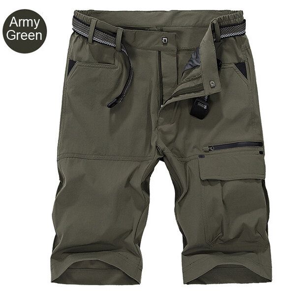 Pantalones Cortos Militares De Carga Al Aire Libre A Prueba De Arañazos Para Hombre Pantalones Casuales De Cintura Elástica Con Cremallera De Verano