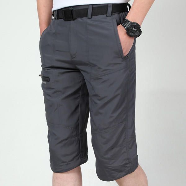 Pantalones Cortos Transpirables Para Deportes Al Aire Libre De Verano Pantalones Cortos Hasta La Rodilla Secos Rápidos Para Hombre