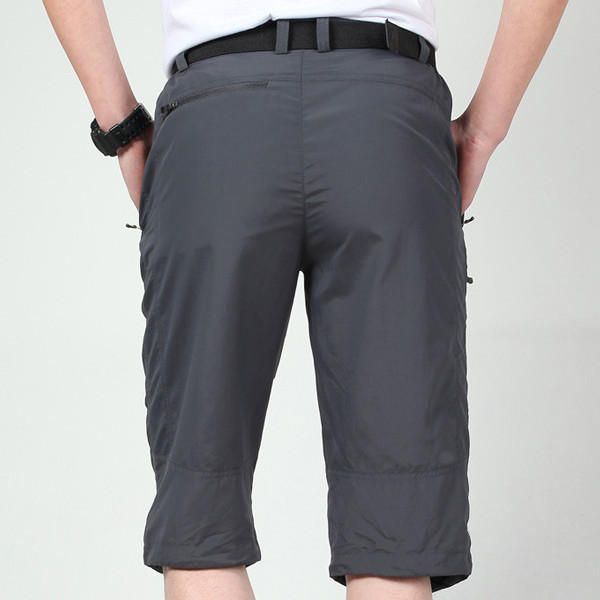 Pantalones Cortos Transpirables Para Deportes Al Aire Libre De Verano Pantalones Cortos Hasta La Rodilla Secos Rápidos Para Hombre