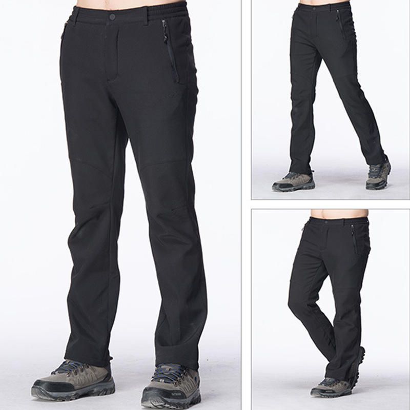 Pantalones Deportivos Impermeables Al Aire Libre Para Hombre Pantalones De Secado Rápido Térmicos De Forro Polar De Color Sólido